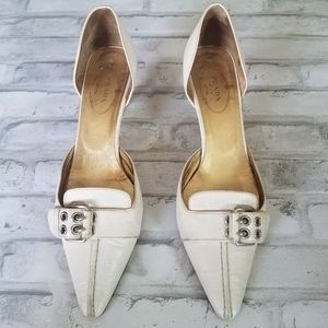 Prada Vintage Ivory Buckle Heels